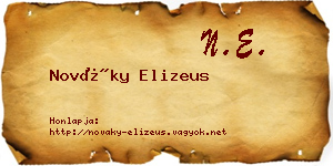 Nováky Elizeus névjegykártya